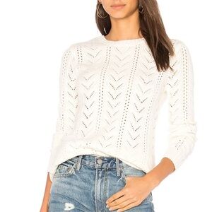 Tularosa Ivory Lace-Up V-Neck Sweater